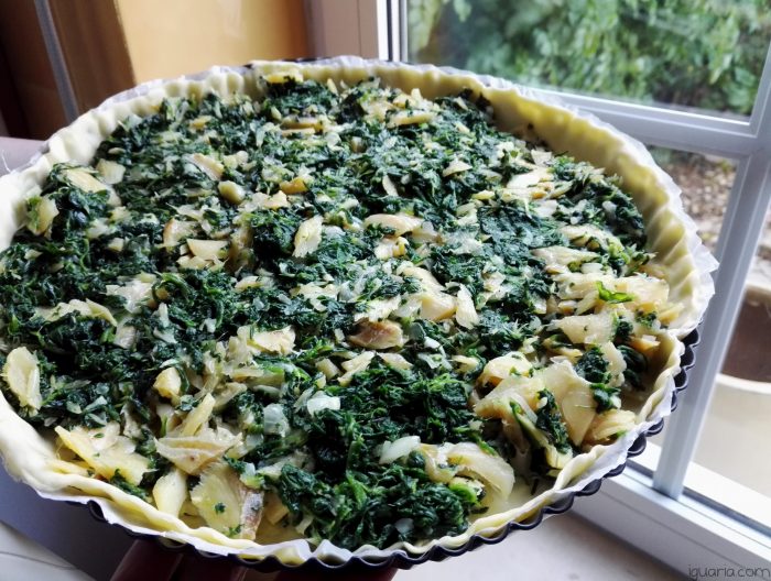 Quiche de Bacalhau e Espinafres Iguaria Receita e Culinária